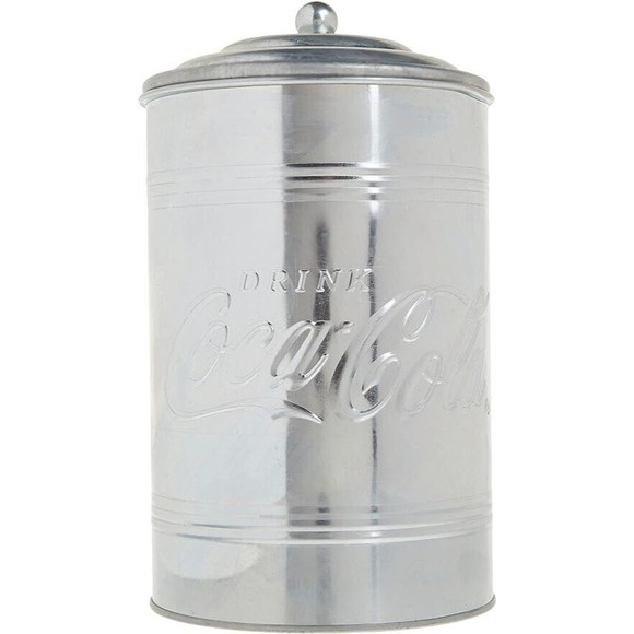Retro Metal Coca-Cola Logo Tin Steel Canisters Kitchen Storage VTG Style 2pc Set - Picture 4 of 15